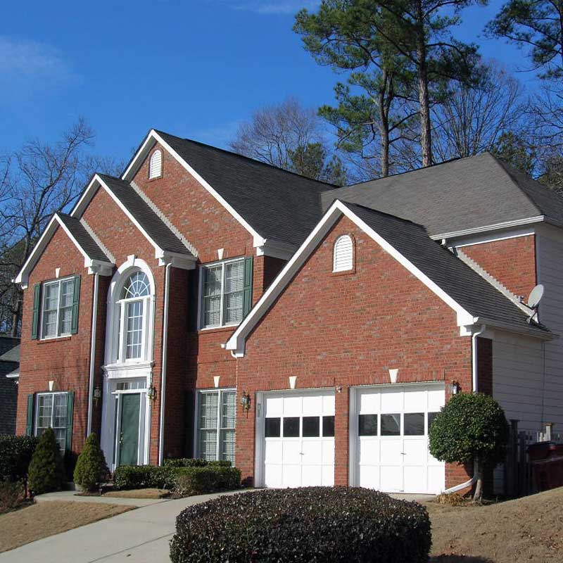 GAF Timberline HD slate installed on a suburban home in Peachtree Corners.